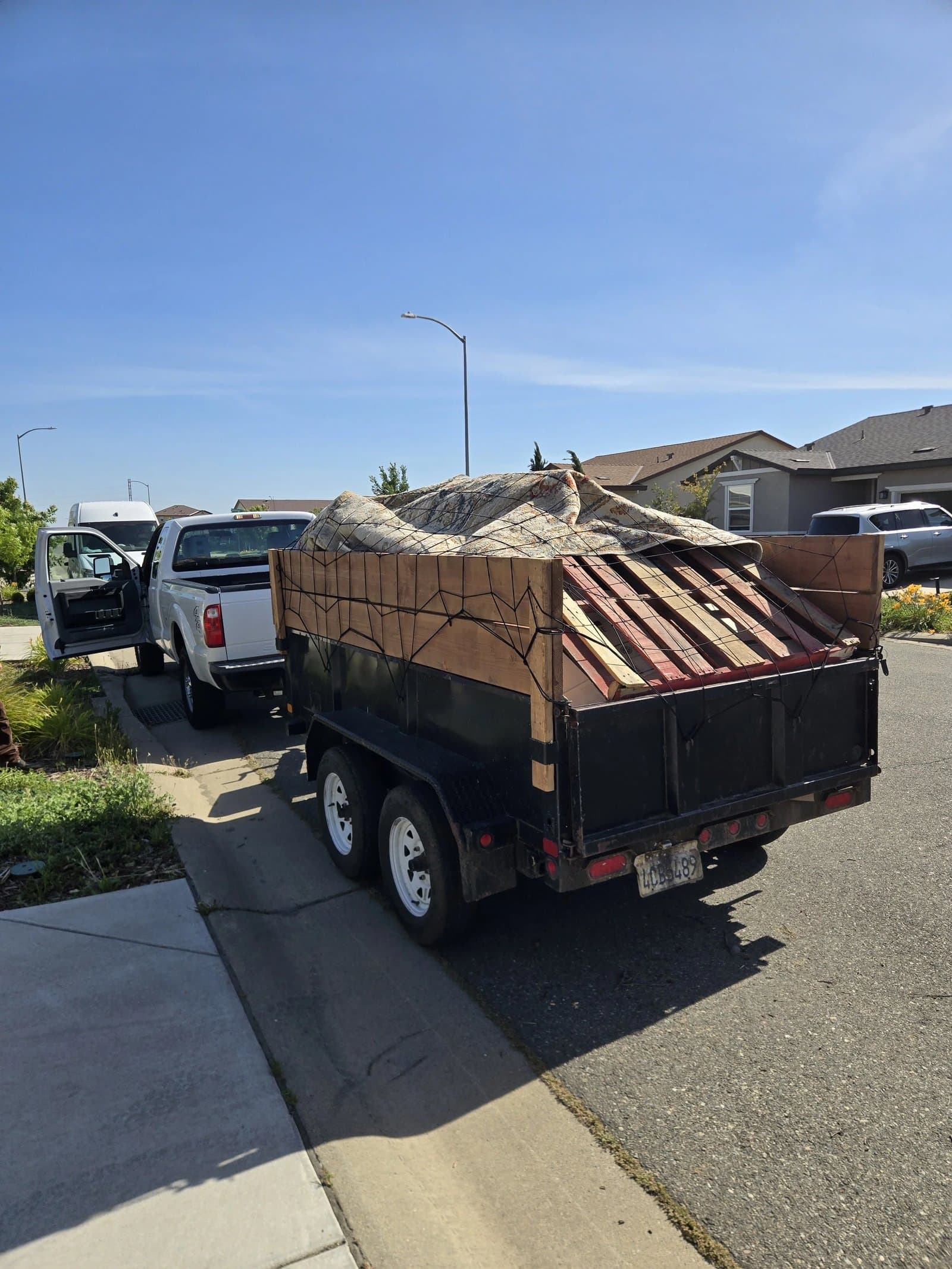 Loaded trailer heading out