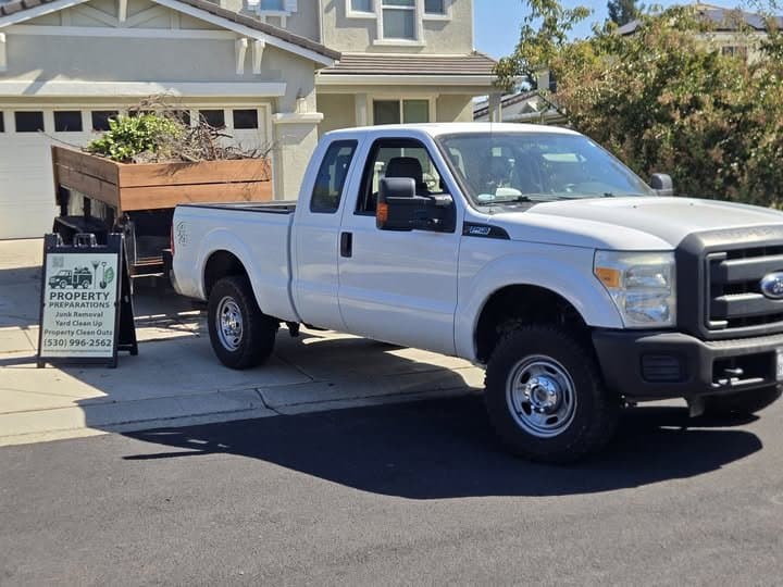 Property Preparations truck and trailer on a job